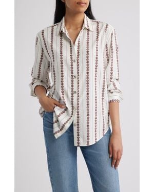 Cloth & Stone Boyfriend Button-Up Shirt - White