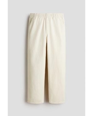 H&M Cotton Twill Sweatpants - Natural