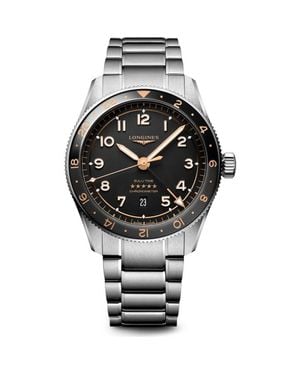 Longines Spirit Zulu Time Automatic Bracelet Watch, 42Mm - Metallic