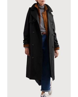 Seasalt Cornwall Penweathers Waterproof Organic Cotton Trench Coat - Black