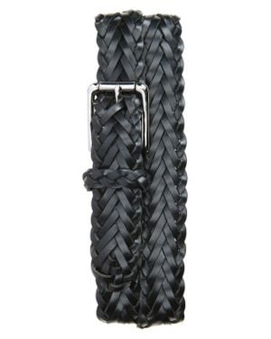 Ralph Lauren Sportsman Braided Leather Belt - Gray