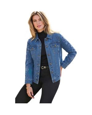Jessica London Classic Cotton Denim Jacket - Blue