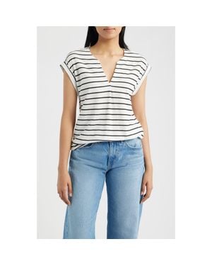 Bobeau Dolman Sleeve Piqué T-Shirt - Blue