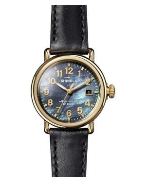 Shinola Runwell Leather Strap Watch, 36Mm - Gray