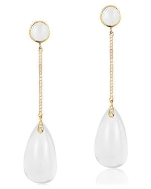 Goshwara Naughty Cabochon Drop Earrings - White