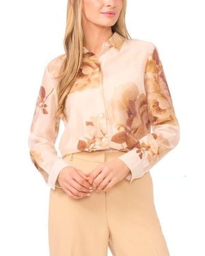 Ted Baker Avery Floral Long Sleeve Shirt - Natural