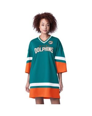 Starter Miami Dolphins Slap Shot 3/4 Sleeve Sneaker Dress - Blue
