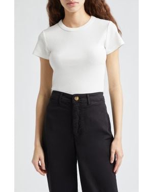 Marine Layer Lexi Sun-In Rib Crewneck T-Shirt - White