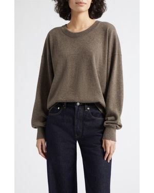Johnstons of Elgin Jessie Cashmere Crewneck Sweater - Natural