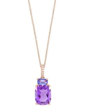 Effy 14K Rose Diamond,Amethyst,Tanzanite Pendant - Purple