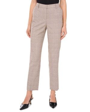 Halogen® Plaid Straight Leg Pants - Natural