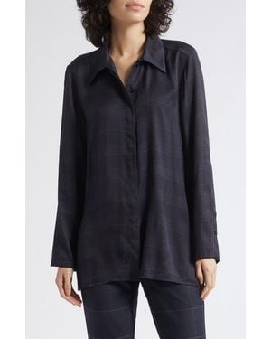 Marella Ballata Point Collar Plaid Shirt - Blue