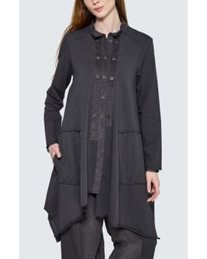 Luukaa Raven Asymmetric Cord-Panel Jacket - Gray