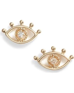 SET & STONES Santorini Diamond Stud Earrings - Metallic