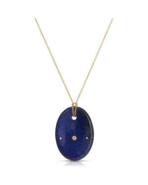 EF Collection Lapis Aura Pendant Necklace - Blue