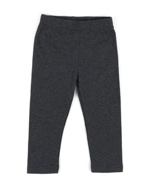 Leveret Girls Cotton Leggings, Solid Colors - Gray