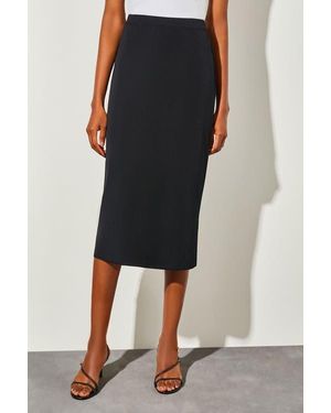 Ming Wang Straight Knit Midi Skirt - Black