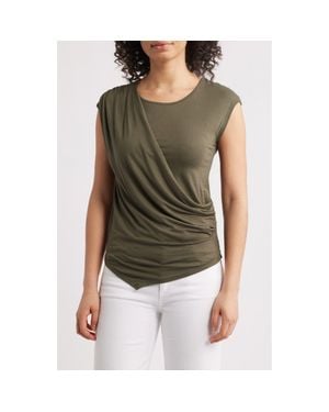Loveappella Drape Asymmetric Top - Green