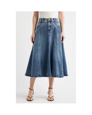Wit & Wisdom Denim A-Line Skirt - Blue