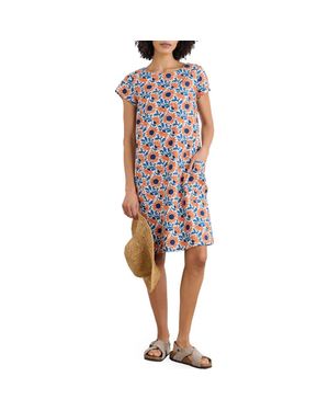 Seasalt Cornwall River Cove Print Organic Cotton Shift - Red