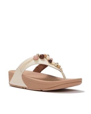 Fitflop Lulu Beaded Toe-Post Sandals - Brown