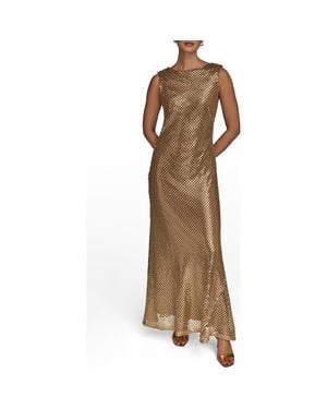 Donna Karan Sleeveless Sequin Gown - Brown