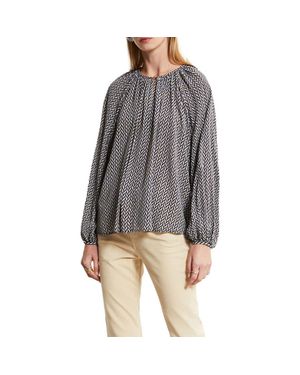 Ottod'Ame Abstract Print Satin Shirt - Gray