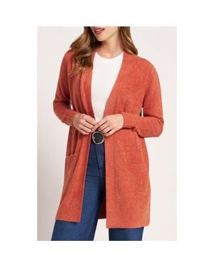 Matty M Claire Longline Open Front Cardigan - Red