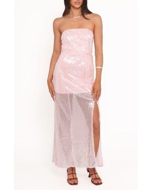 Petal & Pup Liliane Sequin Strapless Maxi Dress - Pink