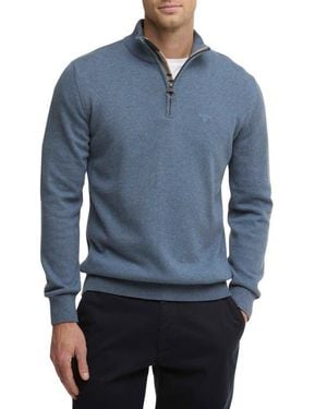Barbour Cotton Half Zip Sweater - Blue