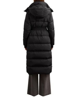 Reiss Colette Longline Puffer Coat With Removable Hood - Black