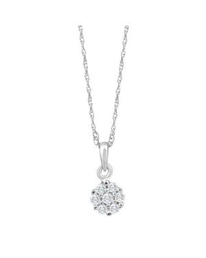 Bliss Diamond Pave Real Diamond Pendant 10K 18 Necklace - Metallic