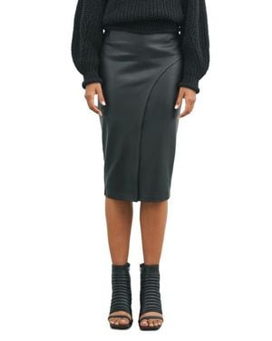MARCELLA Nyssa Faux Leather Skirt - Black