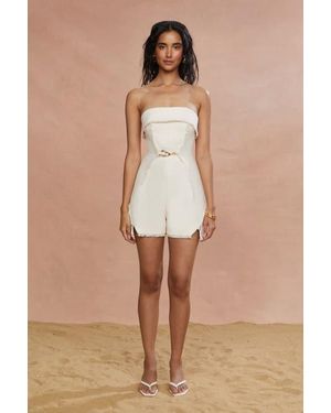 AMUR Valerie Strapless Romper - Natural