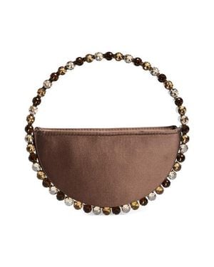 L'ALINGI Eternity Satin Crystal Top Handle Bag - Brown