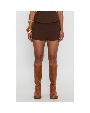 Princess Polly La Dulce Linen Blend Shorts - Brown