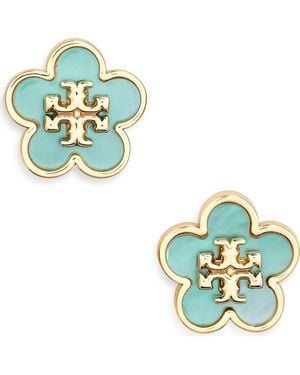Tory Burch Flower Stud Earrings - Blue