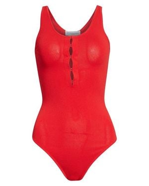 Brandon Maxwell The Scarlett Scoop Neck Bodysuit - Red