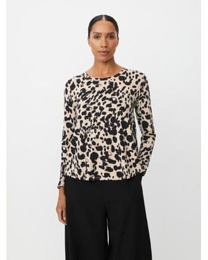 Masai Badisna Long Sleeve Animal Print Blouse - Black