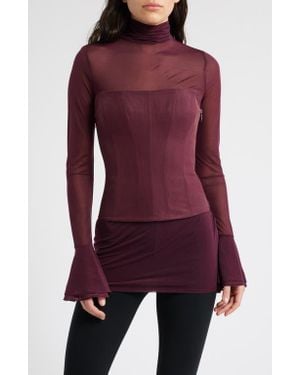 Mistress Rocks Mesh Corset Top - Purple