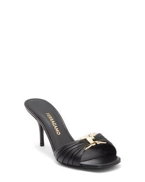 Ferragamo Witty Patent Leather Sandal - Black