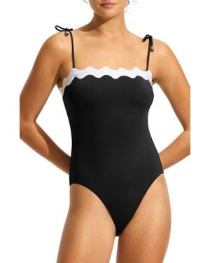 Seafolly Rickrack One-Piece Swimsuit - Black
