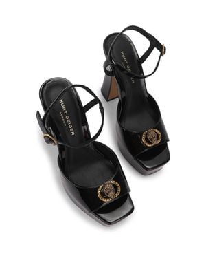 Kurt Geiger Chelsea Platform Peep Toe Sandal - Black