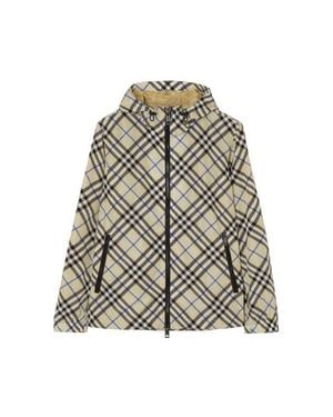 Burberry Check Nylon Hooded Jacket - Multicolor