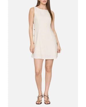 Blu Pepper Side Button Sleeveless Minidress - Natural