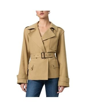 PAIGE Orsina Cotton Blend Short Trench Coat - Natural