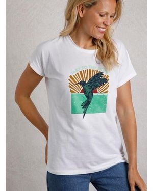 Weird Fish Fly Free Slub Graphic T-Shirt - Gray