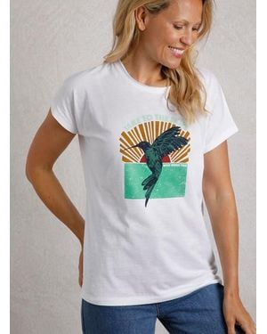 Weird Fish Fly Free Slub Graphic T-Shirt - Gray