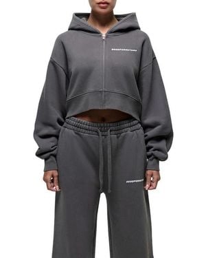 Good For Nothing Vintage Crop Zip Hoodie - Black