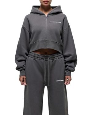 Good For Nothing Vintage Crop Zip Hoodie - Black